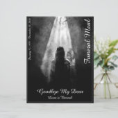 Beerdigungsmenü Karte ins Licht (Stehend Vorderseite)