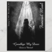 Beerdigungsmenü Karte ins Licht (Vorderseite)