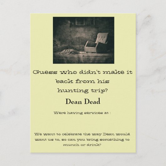 Beerdigungsmitteilung Postkarte (Vorderseite)