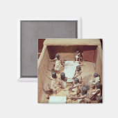 Beerdigungsmodell einer Textilwerkstatt Magnet (Vorderseite/Rückseite)