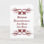 Beerdigungsprogramm "Beloved Remembrance" Programm (Vorderseite)