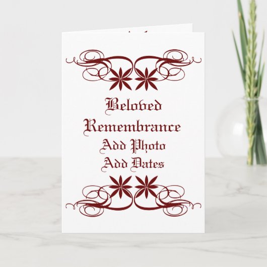 Beerdigungsprogramm "Beloved Remembrance" Programm (Vorderseite)