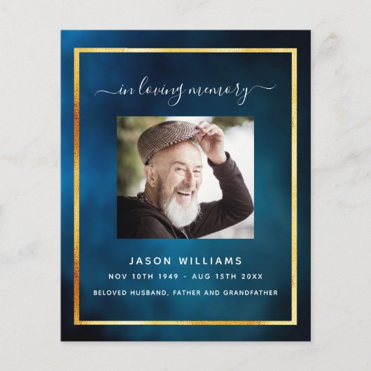 Beerdigungsprogramm "Blue Sky Foto" (Vorderseite)