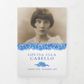 Beerdigungsprogramm Blue vergiss-me-not-Blume Dreifach-gefaltete Programmkarte (Cover)