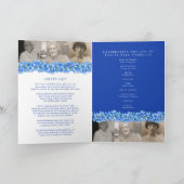 Beerdigungsprogramm Blue vergiss-me-not-Blume Programm (Innenseite)