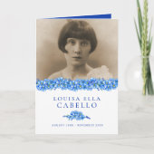 Beerdigungsprogramm Blue vergiss-me-not-Blume Programm (Vorderseite)