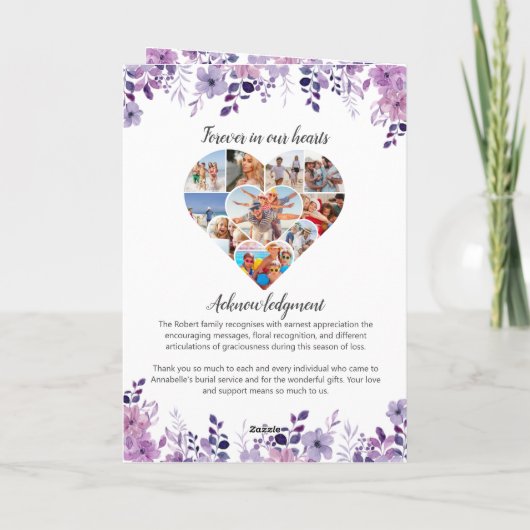 Beerdigungsprogramm - Design der Lila Wilden Blume Programm (Rückseite)