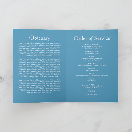 Beerdigungsprogramm | Dienstplan Programm (Innenseite)