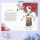 Beerdigungsprogramm für bifalte Rote Rosen Flyer (Einzeln)