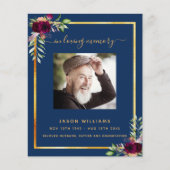 Beerdigungsprogramm für das Foto von Navy Blumengo (Vorderseite)