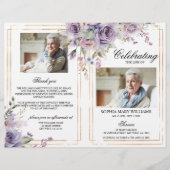 Beerdigungsprogramm für lila Beerdigung | Dienstpl (Vorderseite)