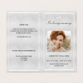 Beerdigungsprogramm für Silberschmetterlinge im Fo (Außenseite Aufgefaltet)