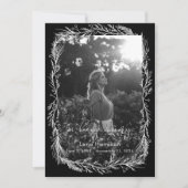 Beerdigungsprogramm für weißes botanisches Foto Einladung (Vorderseite)