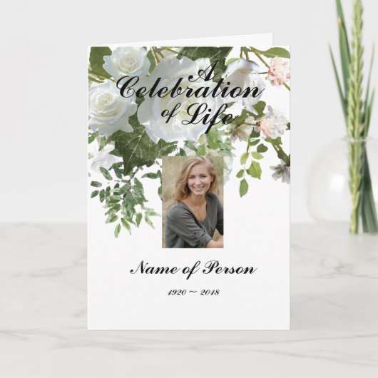 Beerdigungsprogramm für Weißrosen Programm (Vorderseite)