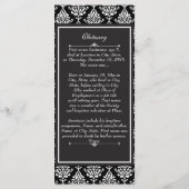 Beerdigungsprogramm für White Damask/Obituary Programm (Rückseite)