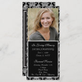 Beerdigungsprogramm für White Damask/Obituary Programm (Vorne/Hinten)