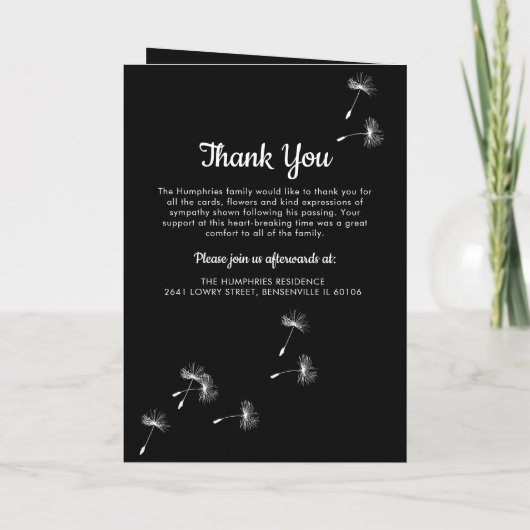 Beerdigungsprogramm für Wish Foto | Dienstplan Programm (Rückseite)