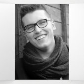 Beerdigungsprogramm in unseren Herzen dunkelblau Dreifach-gefaltete Programmkarte (Innenseite Mitte)