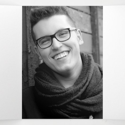 Beerdigungsprogramm in unseren Herzen dunkelblau Dreifach-gefaltete Programmkarte (Innenseite Mitte)