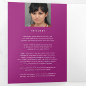 Beerdigungsprogramm in unseren Herzen Maulbeere Dreifach-gefaltete Programmkarte (Innen Erste Seite)