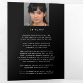 Beerdigungsprogramm in unseren Herzen Schwarz Dreifach-gefaltete Programmkarte (Innen Erste Seite)