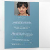 Beerdigungsprogramm in unseren Herzen weiß blau Dreifach-gefaltete Programmkarte (Innen Erste Seite)