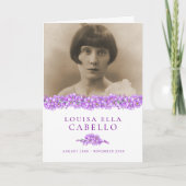 Beerdigungsprogramm lila Vergessen-nicht-Foto Programm (Vorderseite)