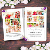 Beerdigungsprogramm mit Lila und cremefarbenen Blu