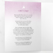 Beerdigungsprogrammordnung lila Rose Dreifach-gefaltete Programmkarte (Innen Erste Seite)