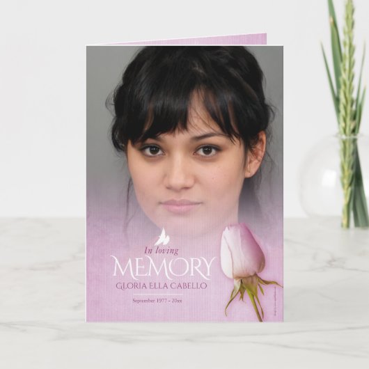 Beerdigungsprogrammordnung lila Rose Programm (Vorderseite)