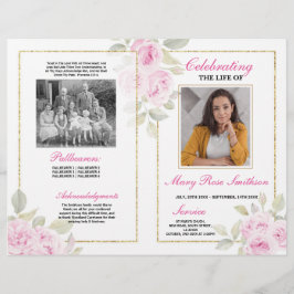 Beerdigungsreihenfolge Lebensdauer Rosa Blume Flyer