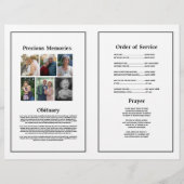 Beerdigungsreihenfolge Schwarz-weiß Flyer (Hinten)