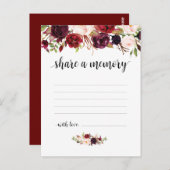 Beerdigungsservice, Burgund, Speicherkarte freigeb Postkarte (Vorne/Hinten)