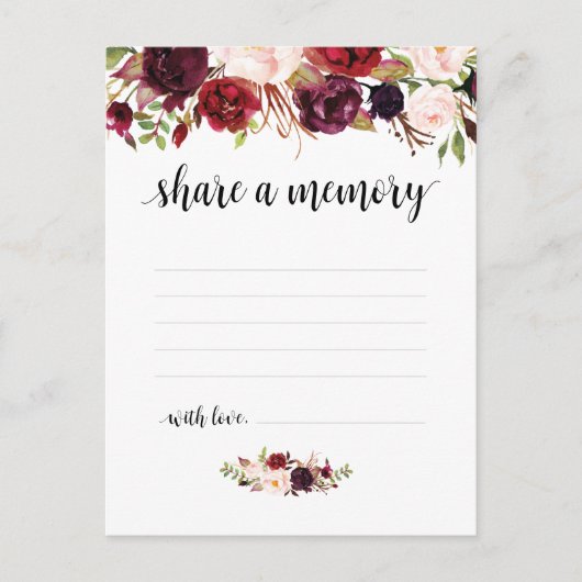 Beerdigungsservice, Burgund, Speicherkarte freigeb Postkarte (Vorderseite)