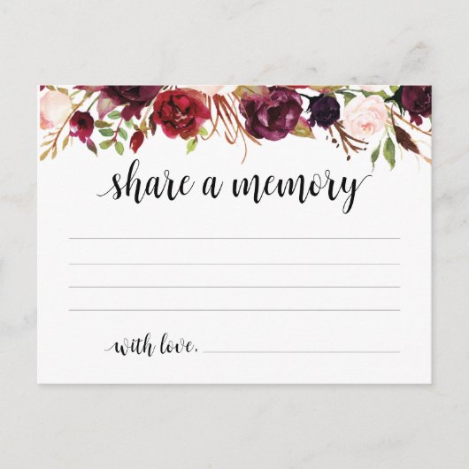 Beerdigungsservice, Burgund, Speicherkarte freigeb Postkarte (Vorderseite)