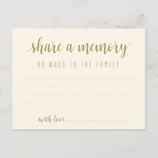 Beerdigungsservice, klassisches Gold, Gedächtniska Postkarte (Vorderseite)