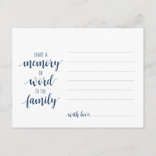 Beerdigungsservice, Navy Blue, Speicherkarte freig Postkarte