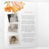 Beerdigungsservice Orangenlilie Foto 6pp Dreifach-gefaltete Programmkarte (Innen Erste Seite)