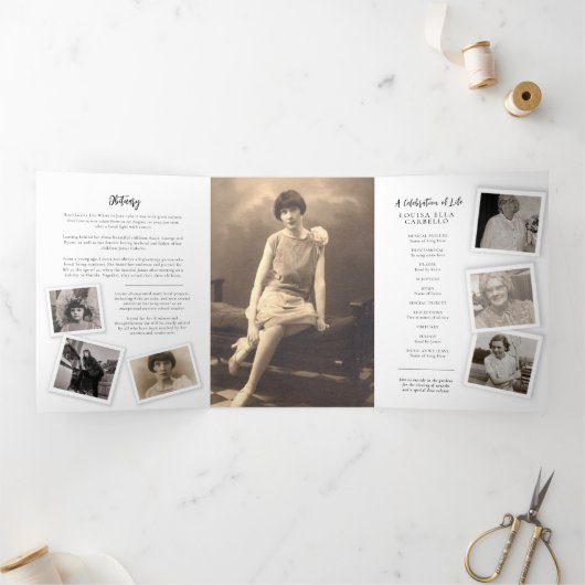 Beerdigungsservice Programm einfache Mono-Fotovorl (Innenseite)