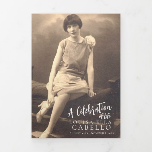 Beerdigungsservice Programm einfache Mono-Fotovorl (Cover)