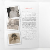 Beerdigungsservice-Programm gestreift Rose rot gel Dreifach Gefaltete Einladung (Innen Erste Seite)