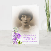 Beerdigungsservice-Programm lila Delphinium-Fotos Programm (Vorderseite)