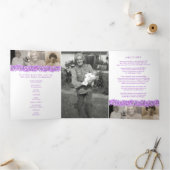 Beerdigungsservice-Programm lila Vergessen-nicht Dreifach-gefaltete Programmkarte (Innenseite)