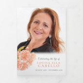 Beerdigungsservice-Programm Pfirsichblüte Foto Dreifach-gefaltete Programmkarte (Cover)