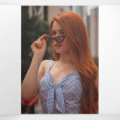 Beerdigungsservice-Programm Pfirsichblüte Foto Dreifach-gefaltete Programmkarte (Innenseite Mitte)