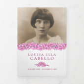 Beerdigungsservice-Programm pink vergiss-me-not-Bl Dreifach-gefaltete Programmkarte (Cover)