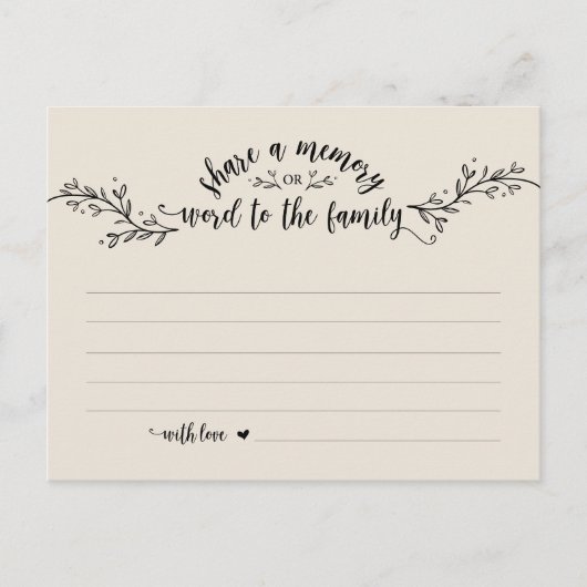 Beerdigungsservice, Rustikale Creme, Speicherkarte Postkarte (Vorderseite)