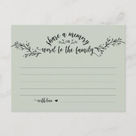 Beerdigungsservice, rustikale Seite, Speicherkarte Postkarte