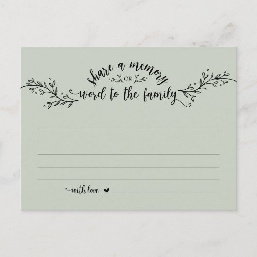 Beerdigungsservice, rustikale Seite, Speicherkarte Postkarte (Vorderseite)