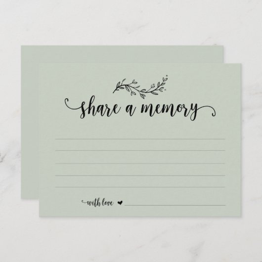 Beerdigungsservice, Sage Theme, Speicherkarte frei Postkarte (Vorne/Hinten)